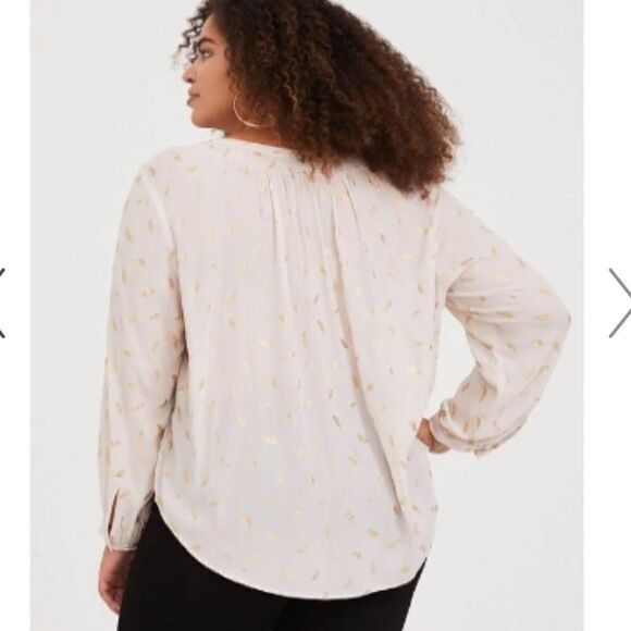 Crepe Tie Neck Blouse Size 2 Plus - Picture 4 of 11